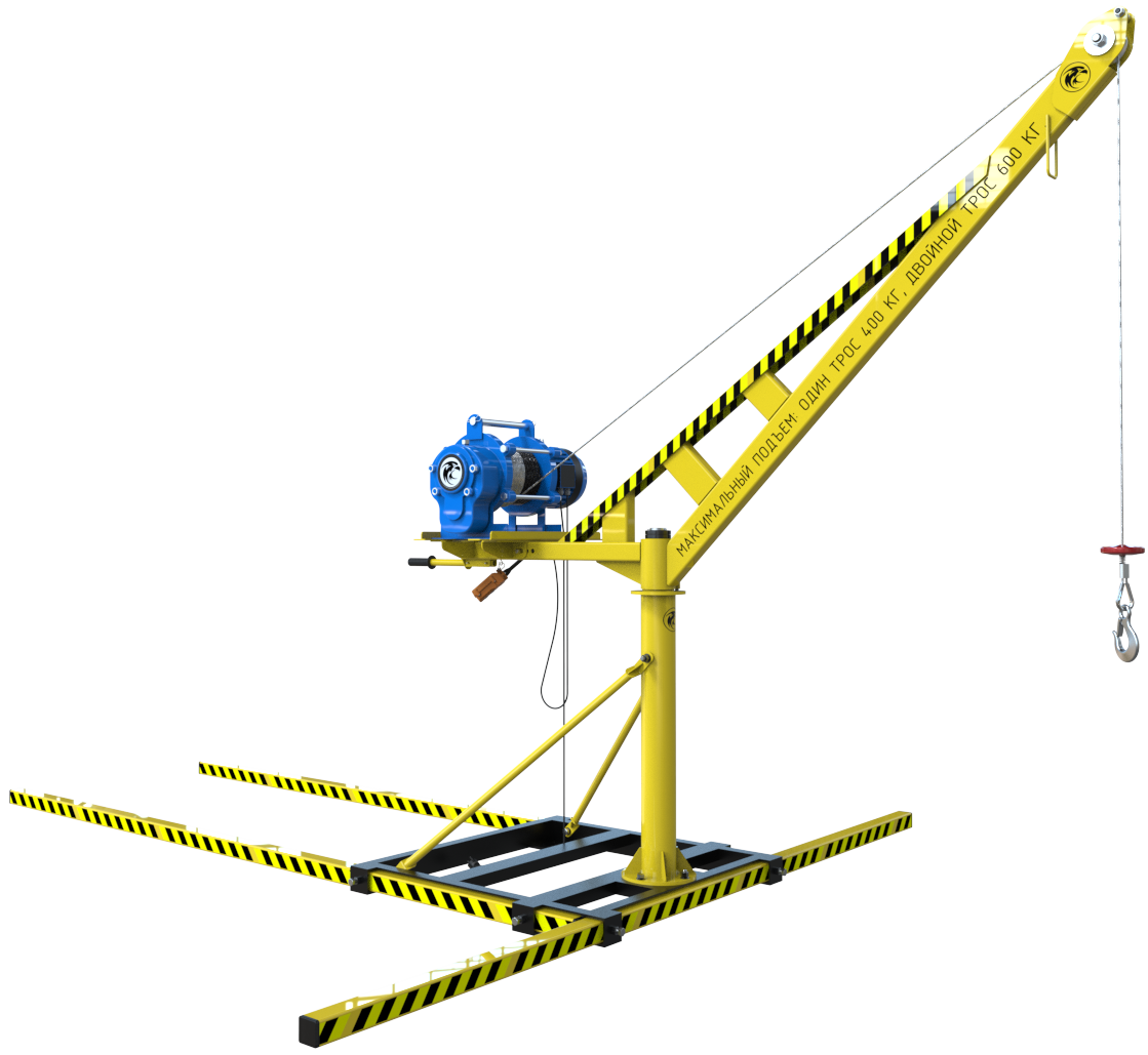 Мини-кран ОРЛАН строительный переносной с поворотной стрелой (500 кг) в Новокузнецке